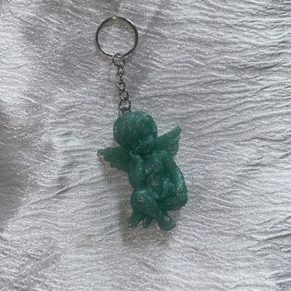 COACH soho signature light blue and white bag + free angel keychain + extra bag - Picture 9 of 11